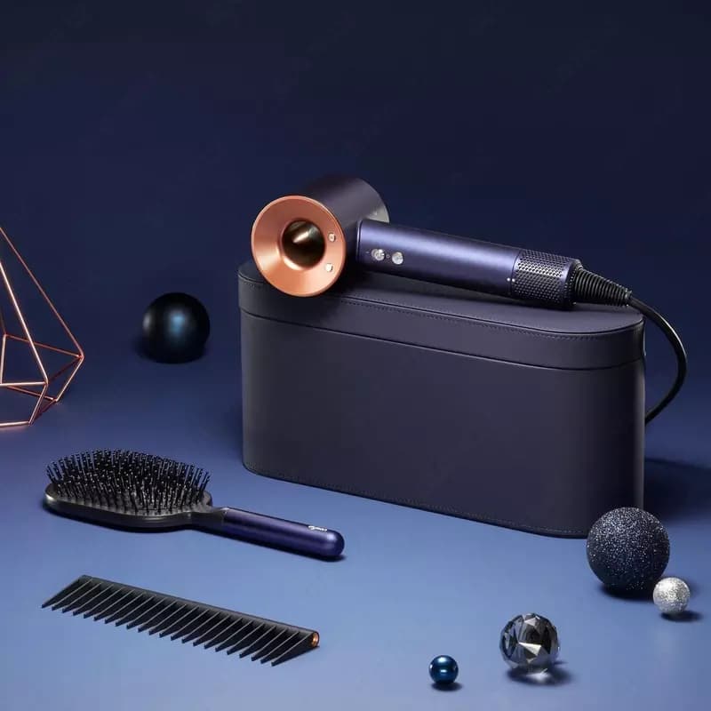 Фен Dyson Supersonic HD07 с набором расчесок, синий/медный — 2