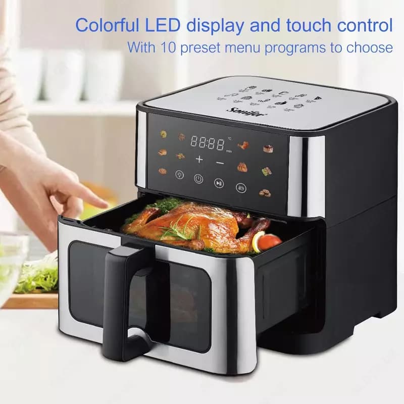 Аэрогриль ”SONIFER” SF-1042, 1800W 10 л (Серебристый/черный) — 3