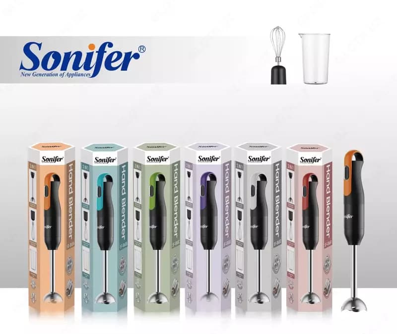 Погружной блендер 3 в 1 ”Sonifer” SF-8165, 300W, Турбо режим, стакан 700 мл. (Китай) Ассортимент — 2