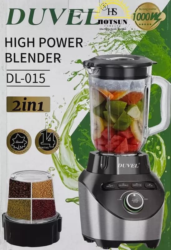 Бытовой блендер (стационарный) 2 в 1 ”DUVEL” DL-015, 1000W, 1.5 л.,4 скорости (Германия) — 1