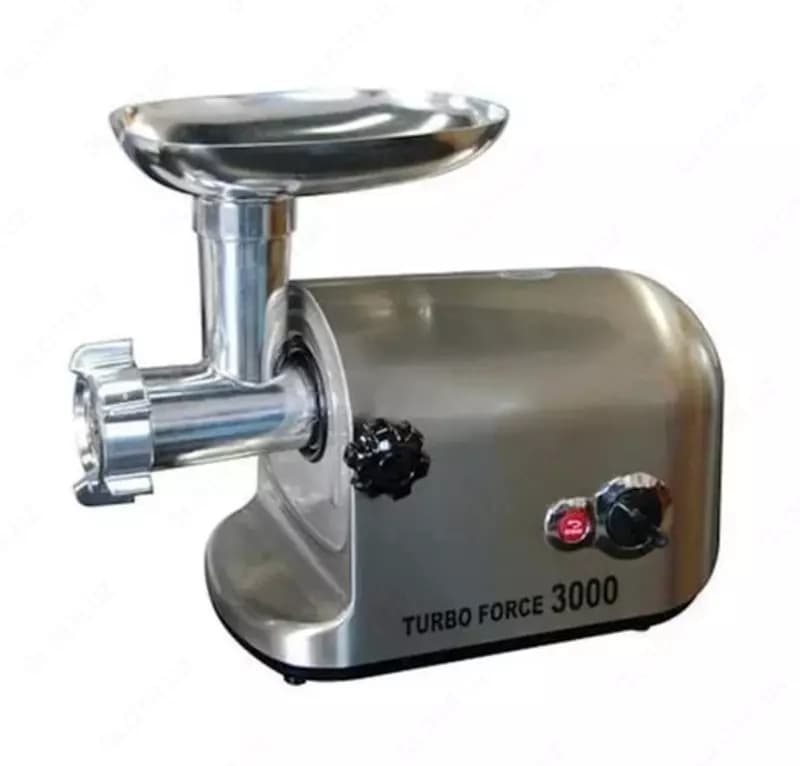 Электрическая мясорубка (нерж. сталь) ”MEGA” MG-300-602, 3000W, реверс, система Turbo Force (ОАЭ) Стальная — 1