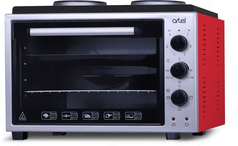 Мини-духовка Artel MD - 3614 с электроплитой, красная — 2