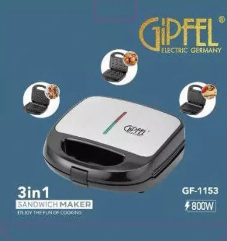 Тостер-гриль 3 в 1 ”Gipfel” 1153, 800Вт, 3 сменные панели (Германия) Белый/черный — 3
