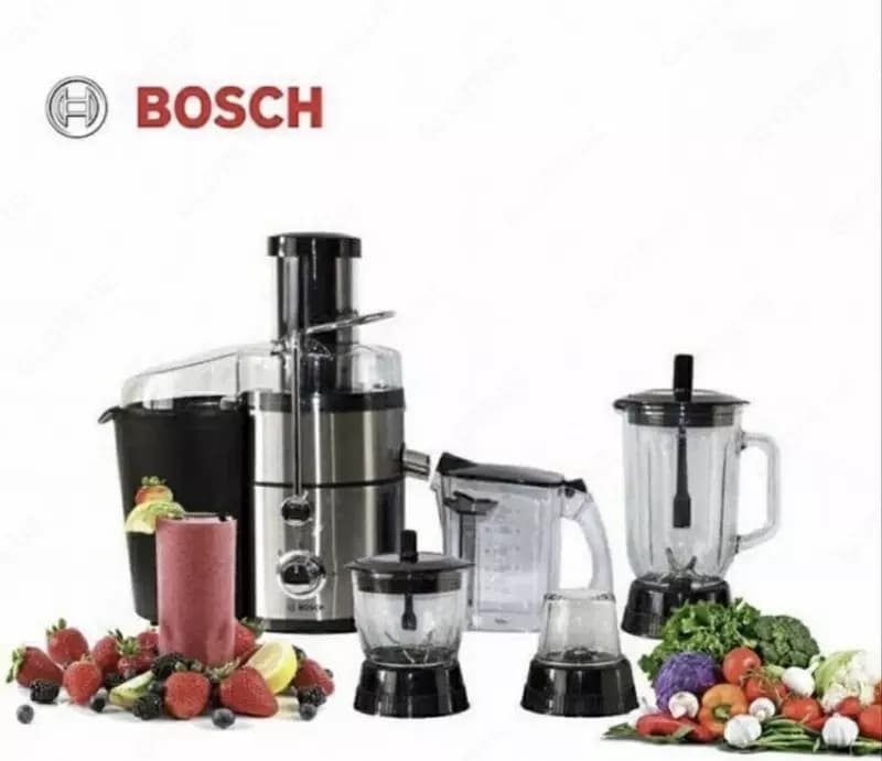 Кухонный комбайн 4 в 1 ”BOSCH” BSSJ3882, 1200 W (Cтальной/черный) — 1