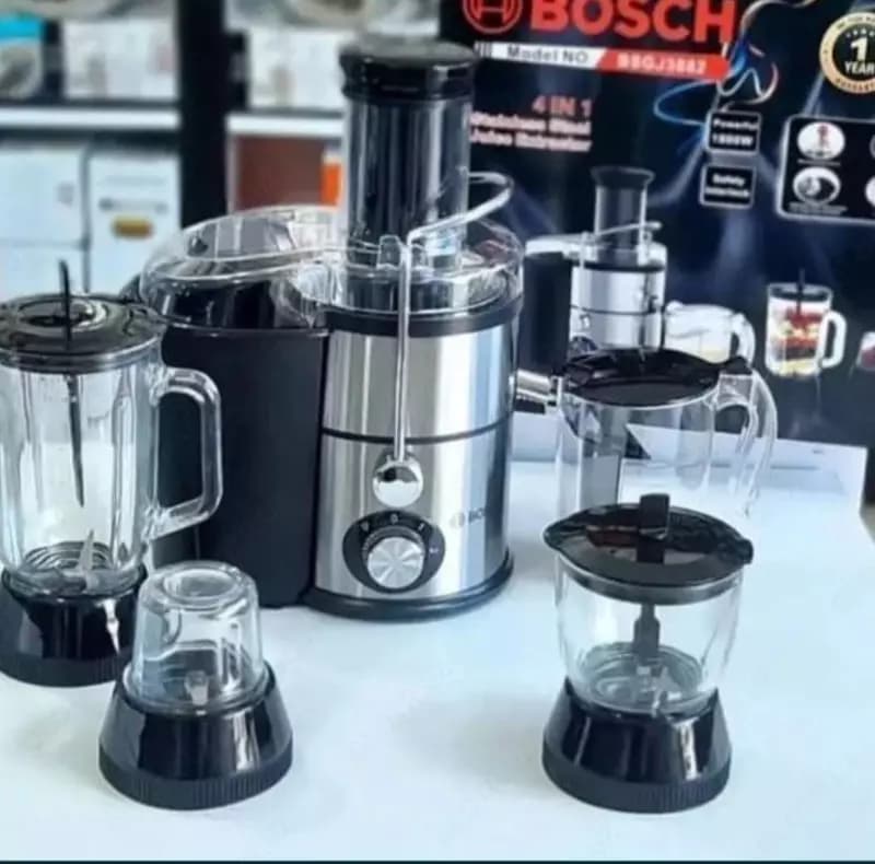 Кухонный комбайн 4 в 1 ”BOSCH” BSSJ3882, 1200 W (Cтальной/черный) — 2