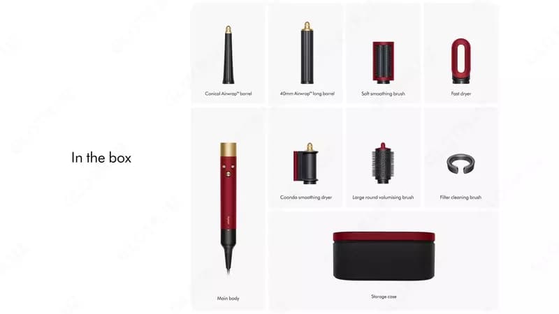 Мультистайлер и фен Dyson Airwrap id в цвете красный бархат и золото, Dyson HS08 Red velvet — 3