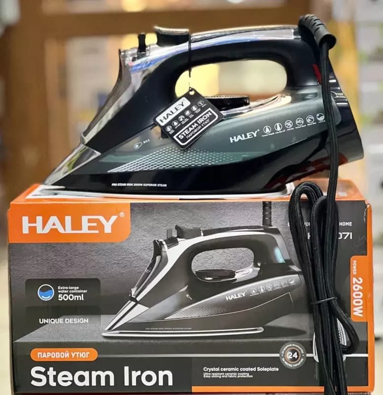 Паровой утюг ”Haley”, 2600 Вт, 150 г/мин, 500 мл. (Германия) Ассортимент — 4