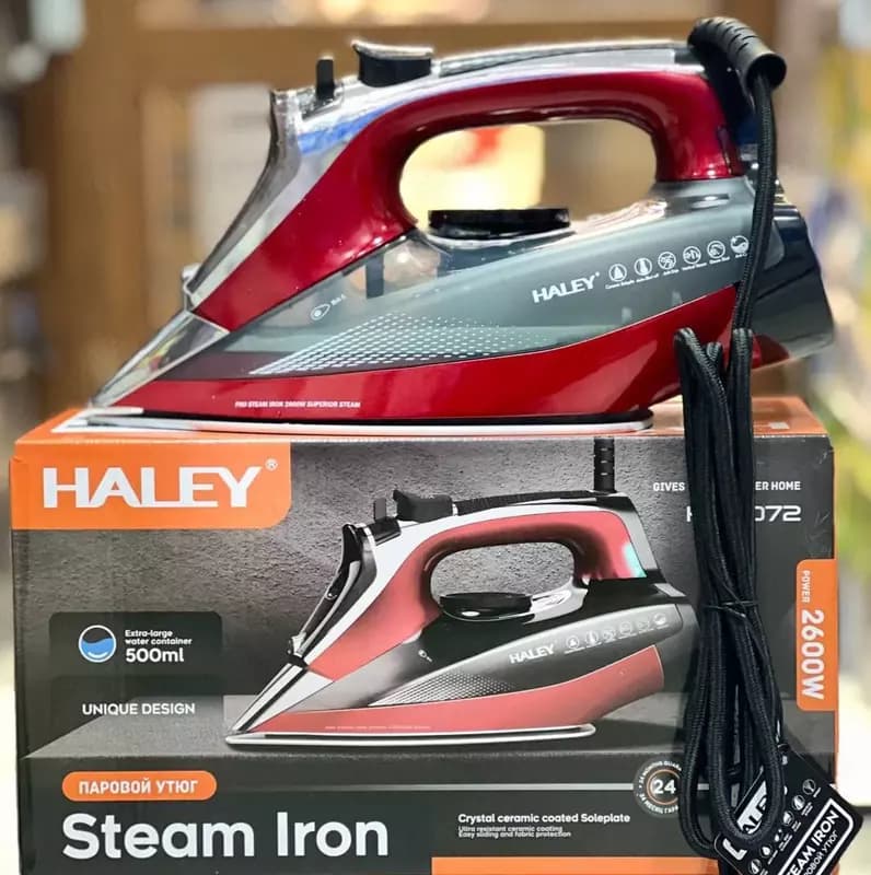 Паровой утюг ”Haley”, 2600 Вт, 150 г/мин, 500 мл. (Германия) Ассортимент — 5