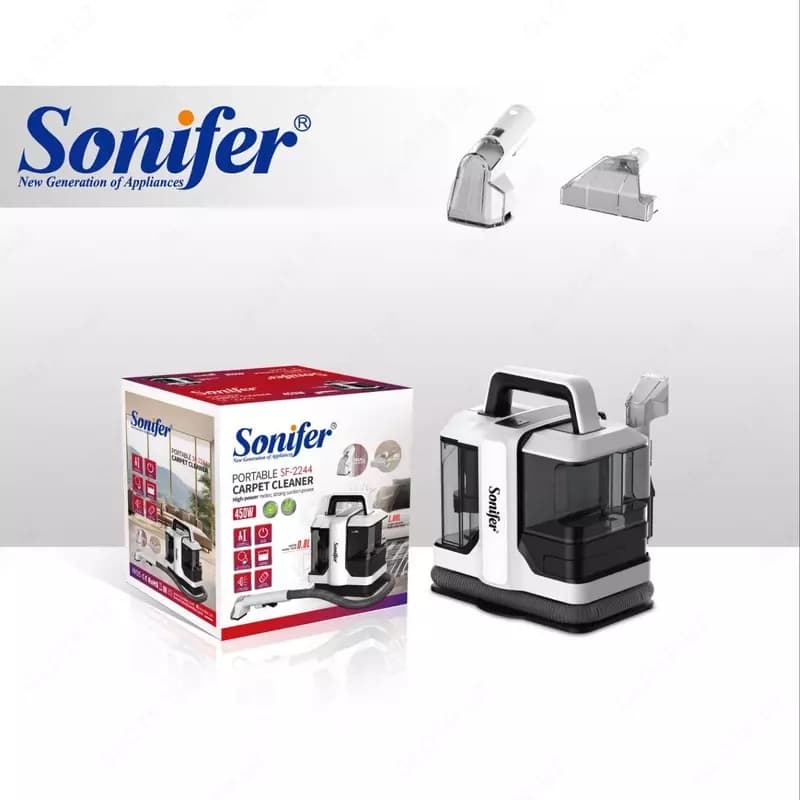 Моющий пылесос ”SONIFER” SF-2244, 450W, 1/1.2 л (Черный/белый) — 1