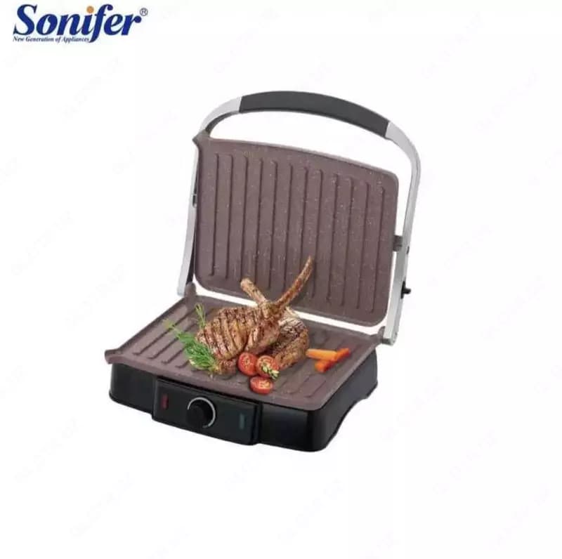 Электрический гриль-тостер 2 в 1 ”SONIFER” SF-6158, 2000W (Стальной/черный) — 3