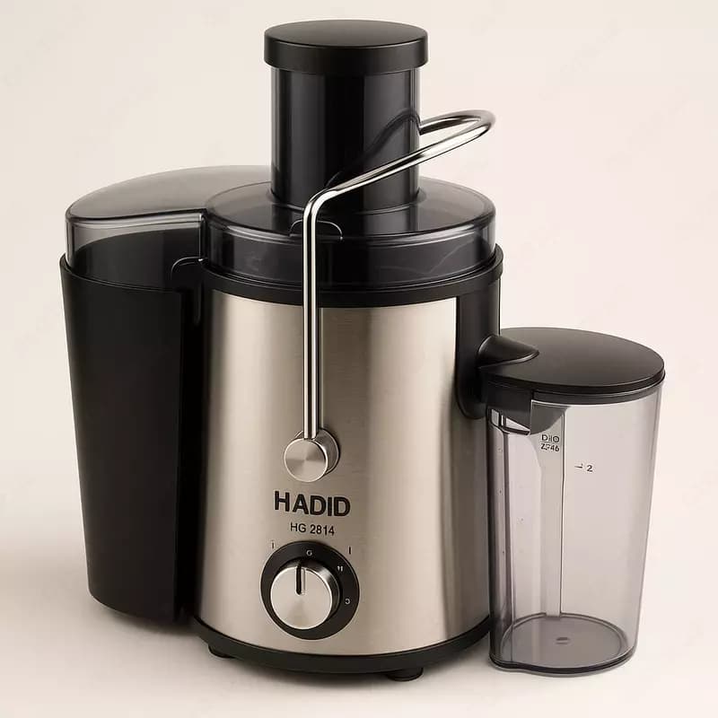 Соковыжималка ”HADID” HG-2814, 1000W, 1000 мл (Металлик/чёрный) — 1