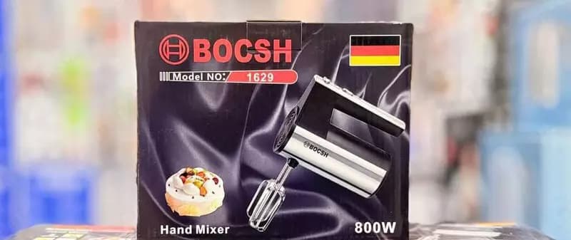 Ручной миксер ”BOSCH” 1629, 800 Вт, 3 режима, 4 насадки (Германия) Металлик/черный — 5