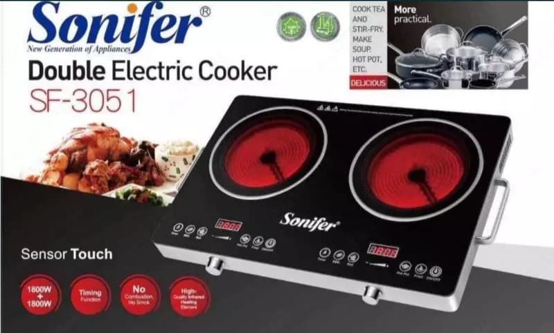 Электрическая плита (индукционная) ”Sonifer” SF-3051, 3600W (Черный/серебристый) — 4