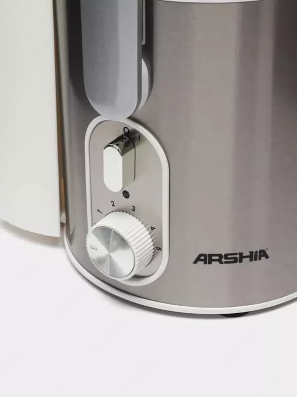 Бытовая соковыжималка (центробежная) ”Arshia” AS2308-701, 1000Вт, 6 режимов, 1200/1500 мл. (Китай) Металлик/Белая — 4