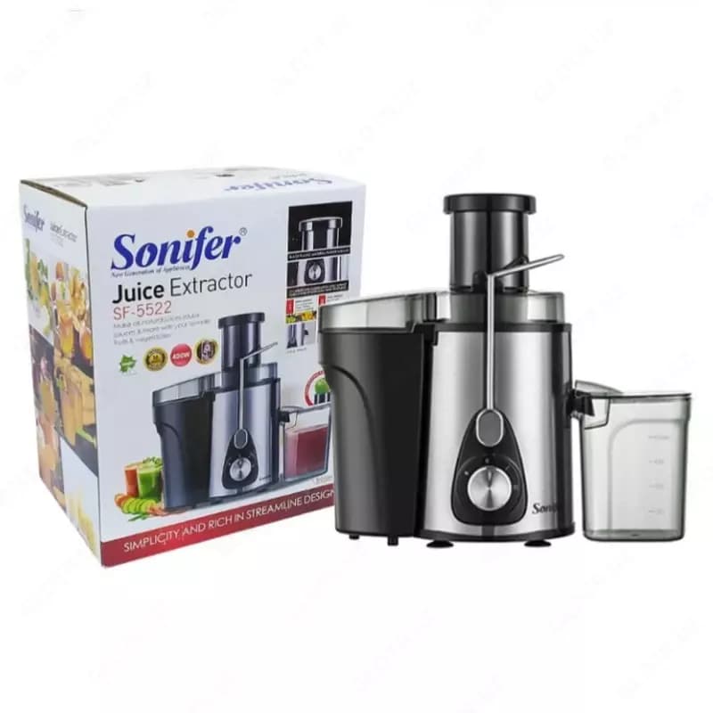 Соковыжималка (центробежная) ”SONIFER” SF-5522, 400W, 1 л/500 мл (Металлик/чёрный) — 1