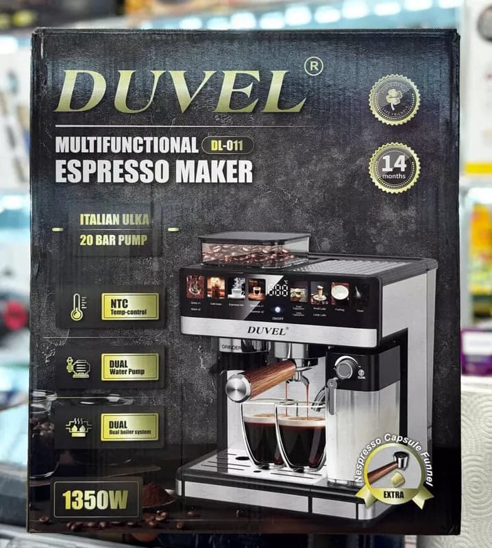 Профессиональная кофемашина (двойная помпа) ”DUVEL” DL-011, 1350W, 1 л. (Германия) — 2