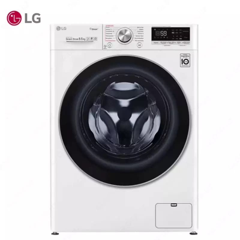 Стиральная машина автомат LG F2V7GW1W Steam, TurboWash, AI DD,ThinQ, 8.5кг Белый — 1