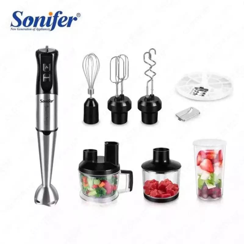 Многофункциональный погружной блендер 10 в 1 ”Sonifer” SF-8086, 800W (Стальной/черный) — 1
