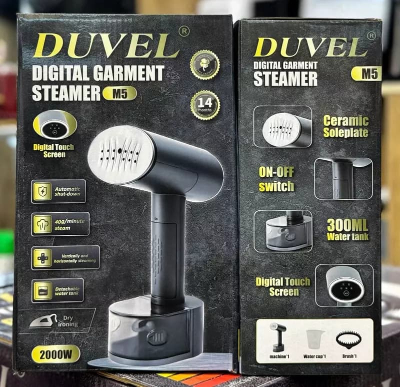 Цифровой отпариватель для одежды (ручной) ”DUVEL” M5, 2000W, пар 40 г/мин, 300 мл. (Германия) — 2