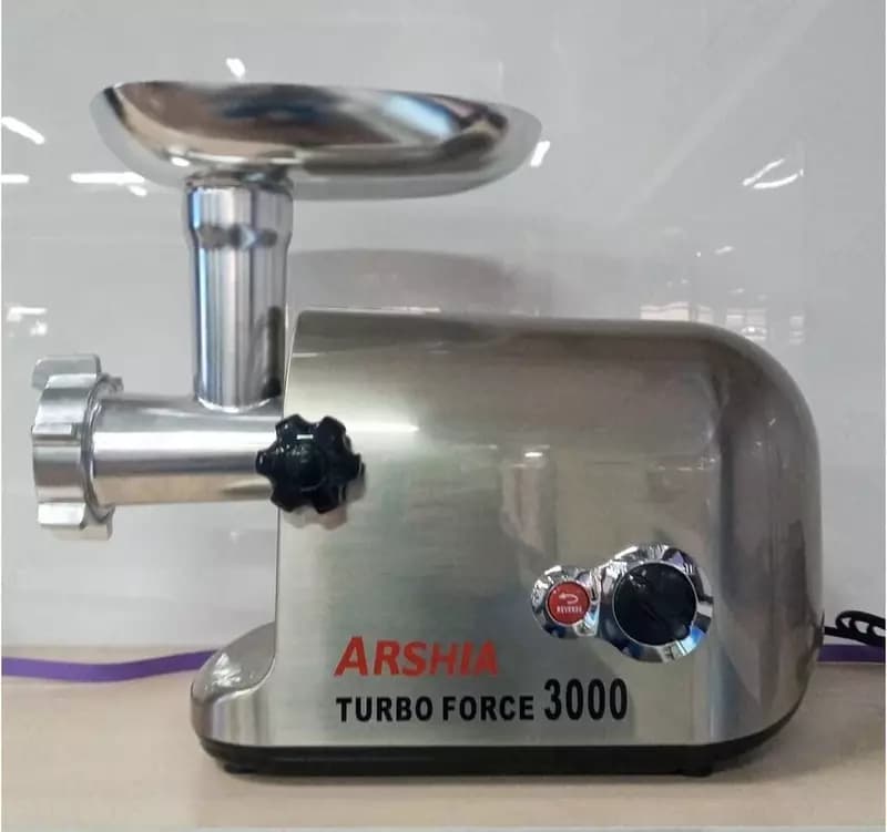Электрическая мясорубка (нерж. сталь) ”ARSIHA” AR-300-602, 3000W, реверс, система Turbo Force (Китай) Стальная — 1