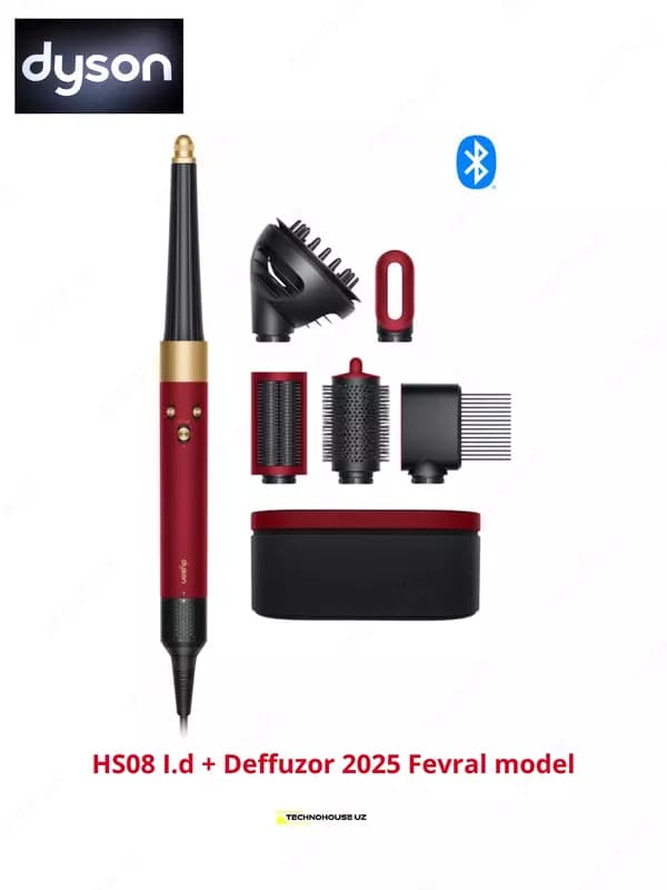 стайлер и фен Dyson id HS08 Red Velvet + диффузор — 1