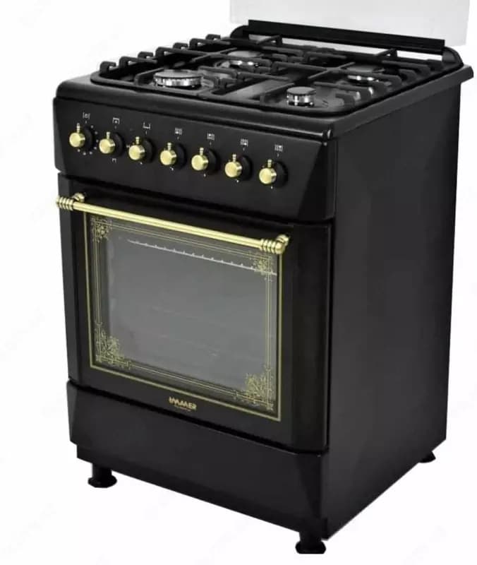 Газовая плита ”Immer F01” (Черная/Золотистая) 60 см — 2