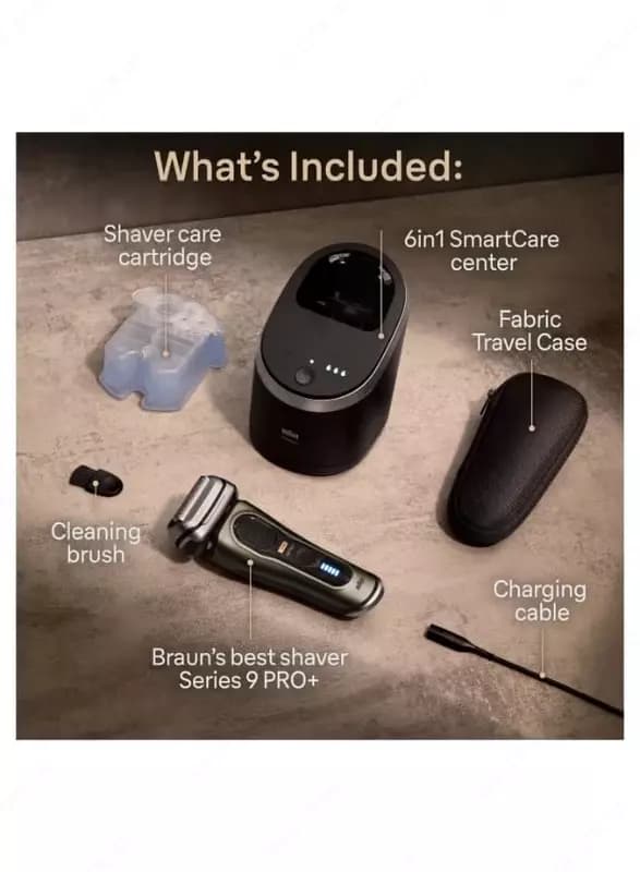 Беспроводная электробритва Braun Series 9 Pro+ 9569cc для влажного и сухого бритья. — 4