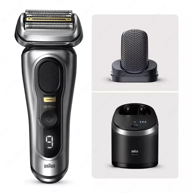 Электробритва Braun Series 9 Pro+ 9597CC. см с системой SmartCare 6-в-1 и головкой ProComfort, серебристая. — 2