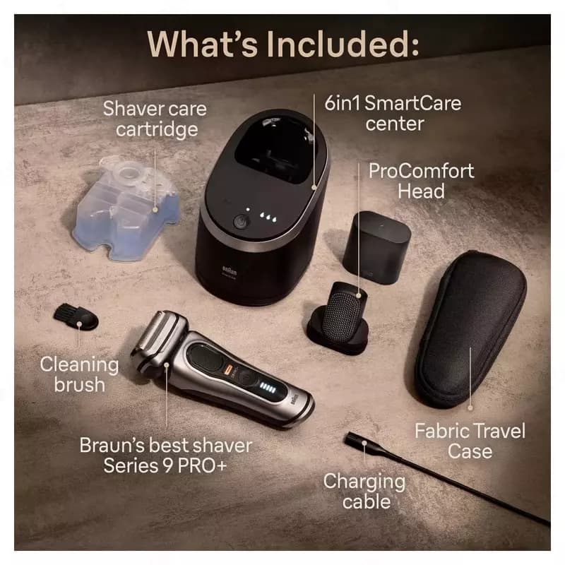 Электробритва Braun Series 9 Pro+ 9597CC. см с системой SmartCare 6-в-1 и головкой ProComfort, серебристая. — 4