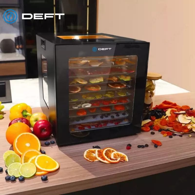 Дегидратор сушилка для фруктов и овощей DEFT DTFD1008B 8 поддонов — 3