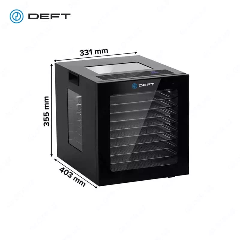 Дегидратор сушилка для фруктов и овощей DEFT DTFD1008B 8 поддонов — 5