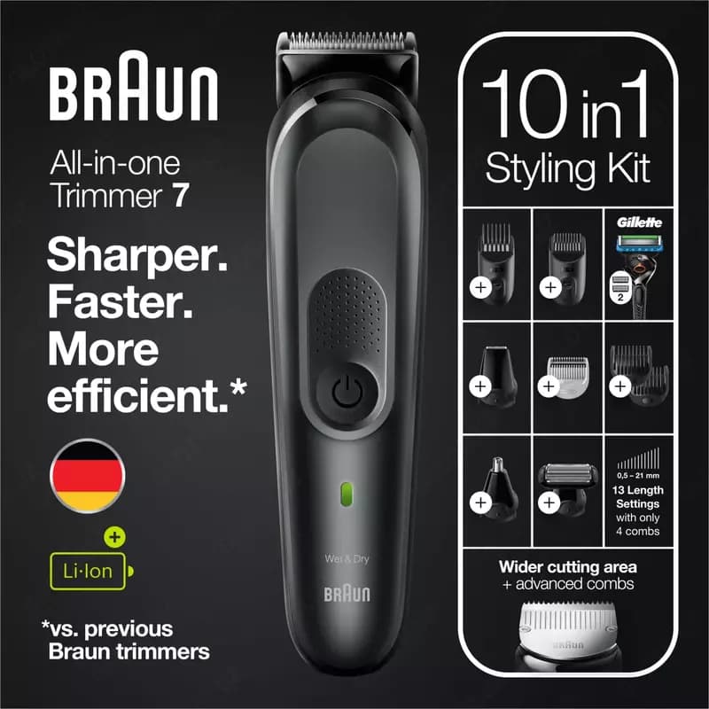 Триммер универсальный Braun MGK7330, 10-в-1 + Бритва Gillette — 4