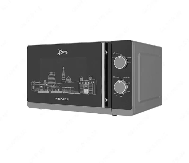 Микроволновая печь ”PREMIER Solo PRM-20MW/KS1-В” (Черная+декор) 20 литров — 1