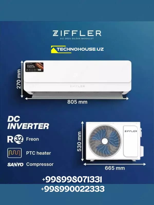 Кондиционер ZIFFLER MONAKO 12 Inverter в Ташкенте и Узбекистане — 1