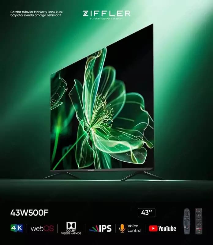 Телевизор Ziffler 43W500F 4K UHD Smart — 1