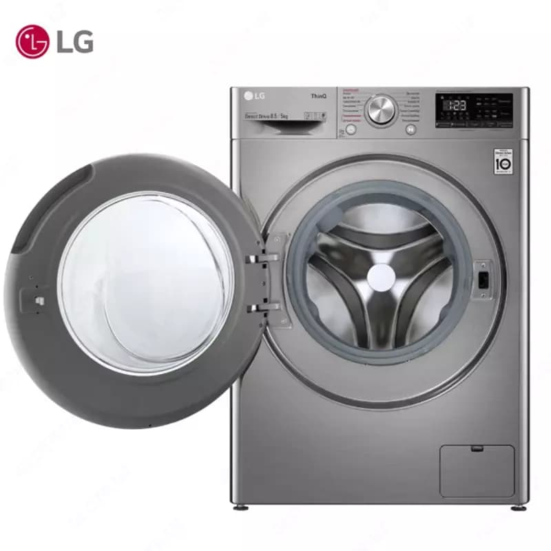 Стиральная машина автомат LG F2V5GG2S Steam+,Сушка, TurboWash59,ThinQ AI DD, 8.5кг, Серый — 5
