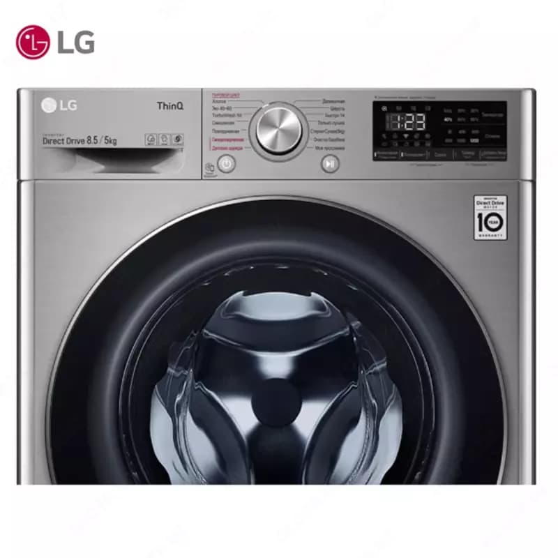 Стиральная машина автомат LG F2V5GG2S Steam+,Сушка, TurboWash59,ThinQ AI DD, 8.5кг, Серый — 6