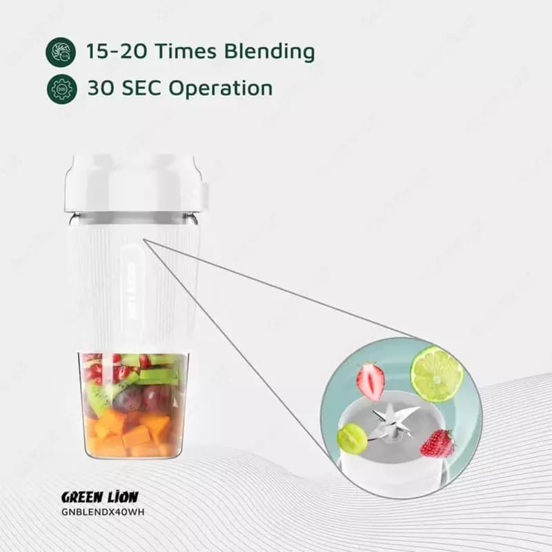 Портативный блендер для смузи fresh juice Green lion. — 7
