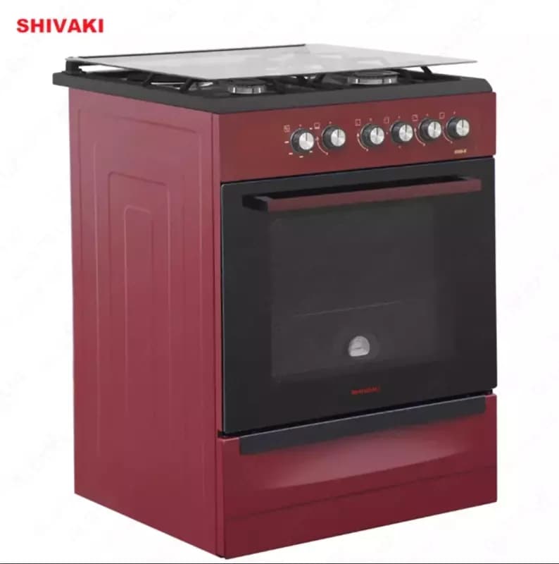 Комбинированная плита Shivaki 6300-K КП с Газ контроль Бордовый — 2