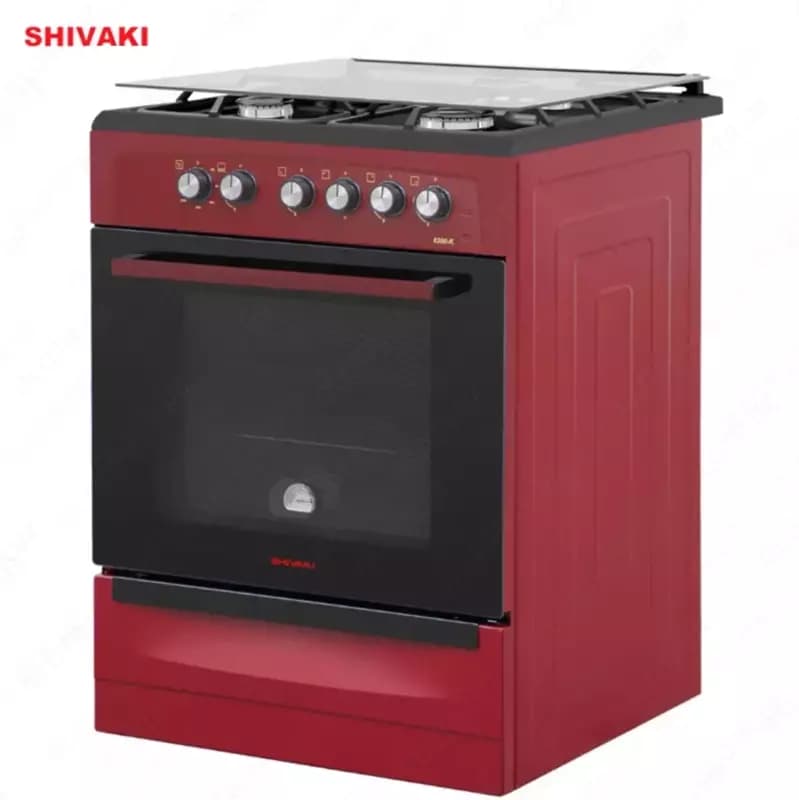 Комбинированная плита Shivaki 6300-K КП с Газ контроль Бордовый — 3