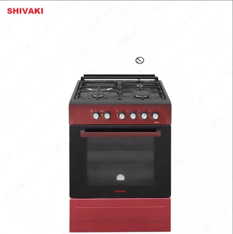 Комбинированная плита Shivaki 6300-K КП с Газ контроль Бордовый — 4