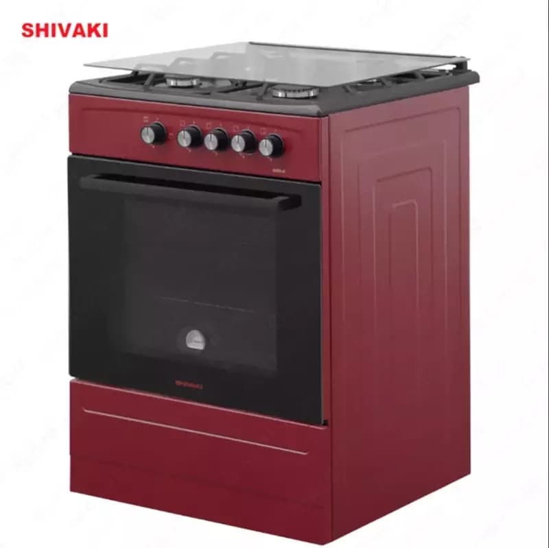 Газовая плита Shivaki 6400-G ГП с Газ контроль Бордовый — 3