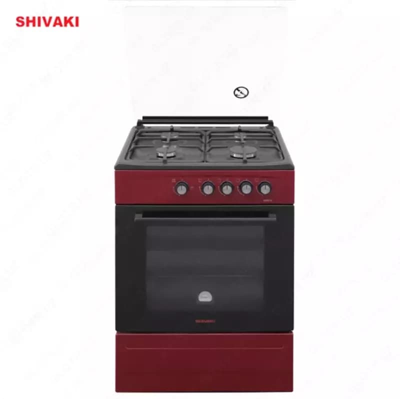 Газовая плита Shivaki 6400-G ГП с Газ контроль Бордовый — 4