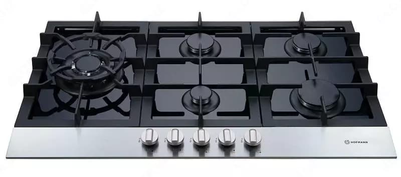 Газовая варочная панель ”Hofmann MIRROR CTB951TS/HF” (Серебристая/черная) — 2