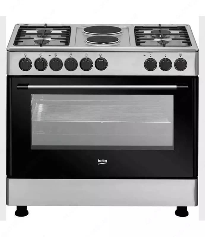 Комбинированная плита ”Beko GE12121DX” (Серая) 90 х 60 см — 2