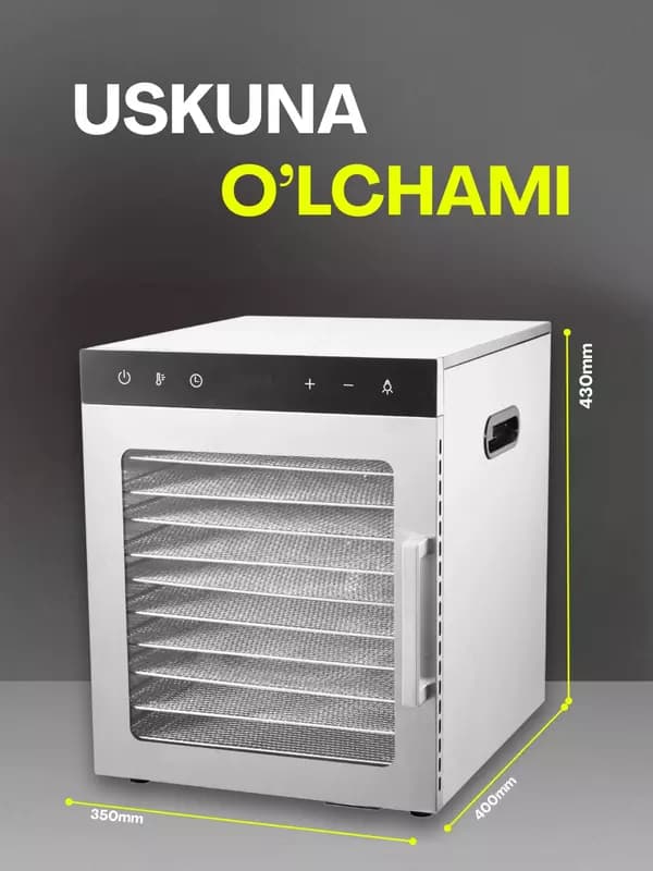 Сушилка для овощей и фруктов Uskunalar US-10 / Дегидратор с 10 поддонами, 29 л. — 3