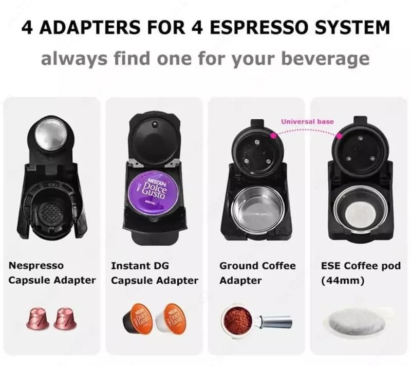 Кофемашина Saachi 3 в 1 Dolce gusto, Nespresso, Молотый кофе — 4
