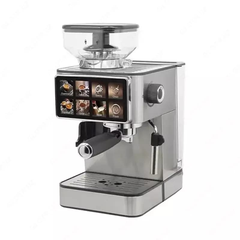 Кофеварка рожковая Uakeen Germany ZL-1509, с дисплеем, встроенной кофемолкой, 1350Вт, 20бар — 2