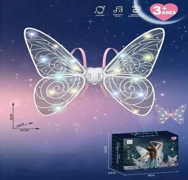 Детские крылья ”Wings of Fairie” (крылья феи бабочки) с подсветкой и музыкой — 1