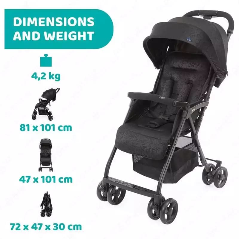 Коляска CHICCO OHLALA 3 STROLLER JET BLACK — 2